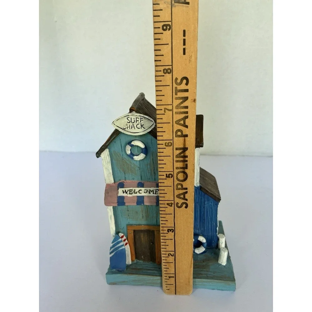 Surf Shack Coastal Beach House Nautical Cottage Decor Shelf Accent Blue
